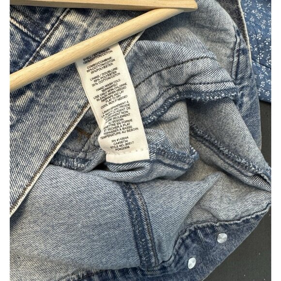 Anthropologie Avec Les Filles Patchwork Selvedge Denim Jacket Floral Chore Jean - Picture 15 of 15